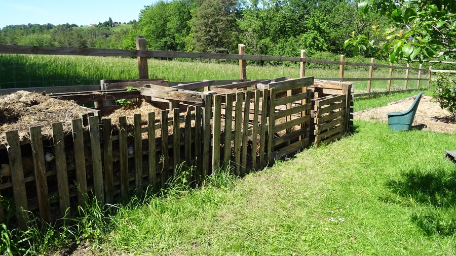 Composting stations in potager