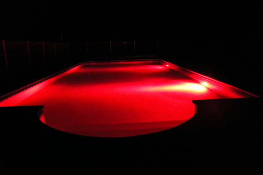 Red pool at night....